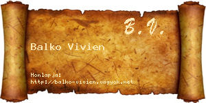 Balko Vivien névjegykártya